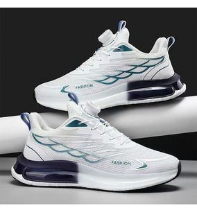 Chaussures de sport pour hommes de bonne qualité, bouton rotatif, doublure en maille respirante, semelle épaisse, amortissante, tendance, antidérapante - Product Image 4