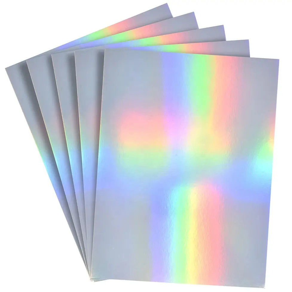 Espesso brilhante brilhante arco-íris laser holográfico papel espelho Cardstock para DIY Craft aniversário festa bolo Toppers Scrapbook
