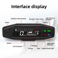 Odometer Speedometer sepeda motor Universal, instrumen Digital layar LED Sensor Tachometer