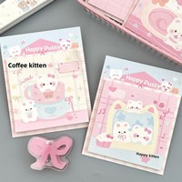 Nouvelles adhésives mémo autocollantes style Instagram, motif petit chat laitier et ours, lot de 30, haute qualité, mignonnes