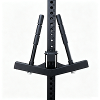 Barres parallèles réglables et pliables en acier robuste avec poignées larges et étroites pour rack de squat