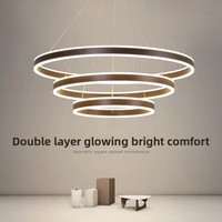 Lustre LED moderne et simple de luxe pour villa allemande, éclairage rectangulaire nordique de salle à manger en aluminium pour le salon et le hall en duplex