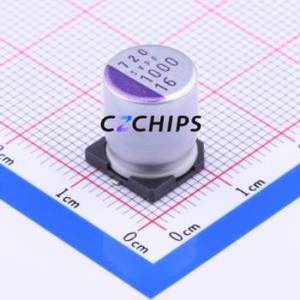 Condensador Sólido SMD 16SVPF1000M, D10xL12.6mm (Capacitancia: 1000uF) (Precisión: 20%) (Voltaje Nominal: 16V) - Product Image 1