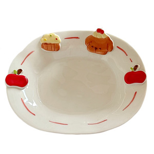 Plato de cerámica original estilo Apple Ins, bonito diseño de cachorro en relieve de alto valor para el desayuno casero, postre para regalos - Product Image 5