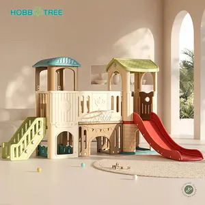 Hobby Tree Kids Slide Swing Set Indoor Plastic Combination Playground Playhouse Equipment