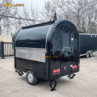 JINLIJING Fabricant Mini Camion à Pizza Noir, Charrette à Tacos Commerciale de Rue, Fourgon Mobile, Camion de Restauration Rapide, Remorque à Vendre
