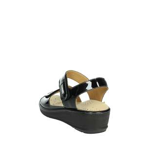 รองเท้าแตะส้นเตี้ย Cinzia Soft Donna สีดำ พร้อมสายรัดข้อเท้า ปรับระดับความสูงได้ - Product Image 1
