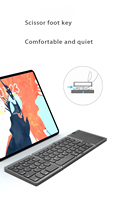 Clavier Sans Fil Rechargeable Multi-Appareils avec Trackpad, Mini Clavier Pliable avec Pavé Tactile pour Tablette et Pad