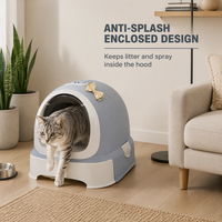 Bac à litière pour chat entièrement fermé en PP, anti-éclaboussures, style tiroir, toilette pour chat extra-large, fournitures pour animaux de compagnie