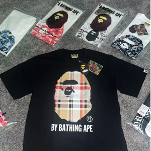 Camiseta Bapees Estampada Holgada de Moda Masculina al por Mayor, Camiseta Deportiva Informal de Algodón 100% de Alta Calidad, Nuevo Estilo, Marca de Diseñador - Product Image 4