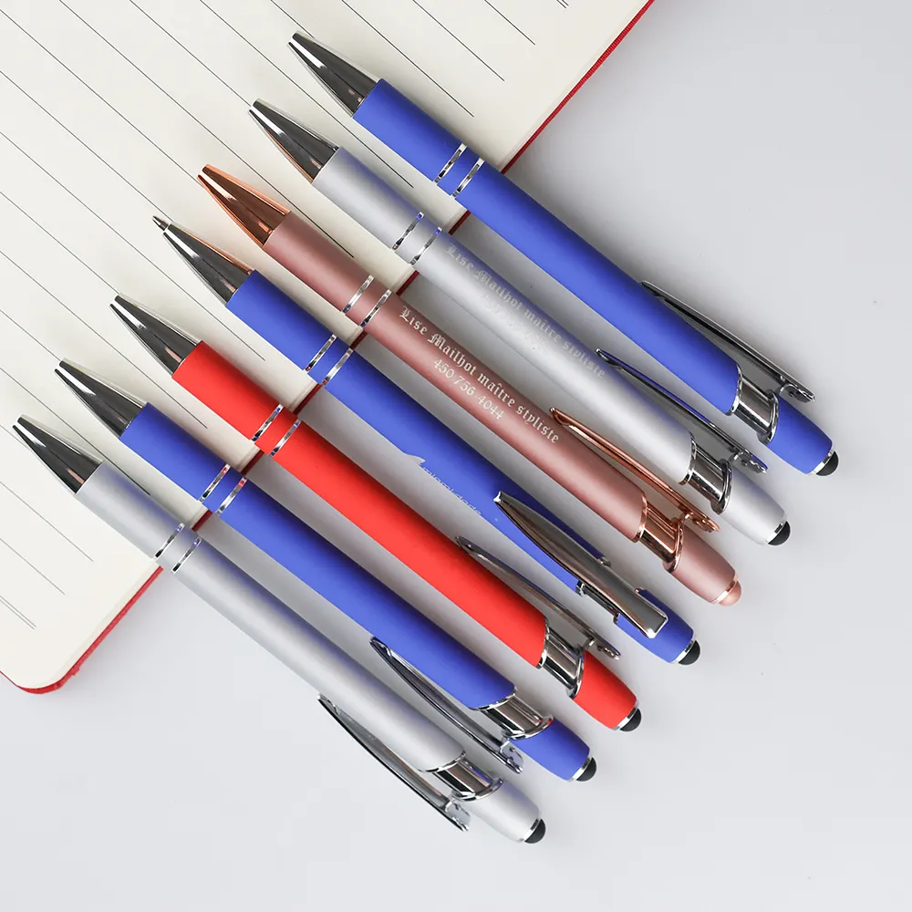 GemFULL papelaria 공장 공급 업체 저렴한 판촉 펜 벌크 알루미늄 골드 펜 다용도 펜