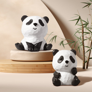 Cute Panda Figurine Resin Handmade Animal Shape Home Decoration Desktop Ornament Small Decorative Item - Product Image 3