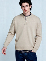 Pull tricoté col rond pour homme, effet superposé, coupe ample, décontracté, doux, confortable, polyvalent et chaud, collection Automne Hiver 2026