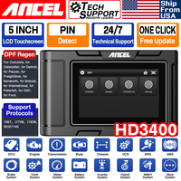 Escáner para Camiones de Trabajo Pesado ANCEL HD3400, Herramienta de Revisión DPF para Cummins, Detroit, Caterpillar, Paccar, Sistema Completo, Pantalla Táctil de 5 Pulgadas, Diésel, OBD2