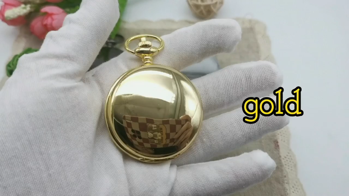 Classic Design Smooth Surface Double Cover Mechanical Pocket Watch