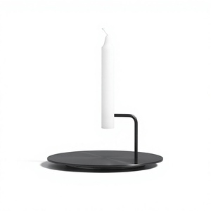 Modern iron <b>Candlestick</b> <b>Holder</b> Circular Shape Durable Home Decoration for Table Use <b>Black</b> Colors Handmade for Home - Product Image 1