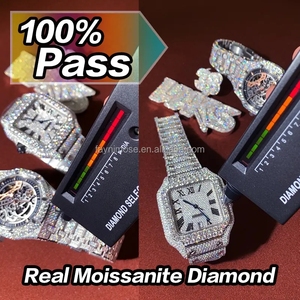 Montre automatique mécanique pour homme en cristal de saphir, avec cristaux de glace VVS Moissanite, boîtier carré, luxe, style hip-hop - Product Image 5