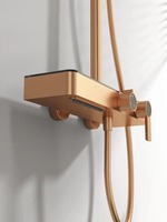 Pomme de douche murale en laiton noir or rose de Chine cascade à jet avec système de salle de bain à hauteur réglable ensemble complet pour hôtel