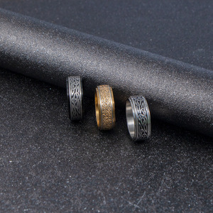 Anillo giratorio de acero inoxidable para hombre, diseño de nudo celta nórdico, color dorado, negro y plateado, joyería de regalo SA1161 - Product Image 2