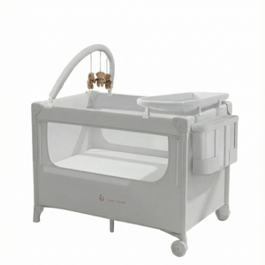 Cuna <span class=keywords><strong>Plegable</strong></span> Moderna de Alta Calidad con <span class=keywords><strong>Cambiador</strong></span> de Pañales para Dormitorio, Hospital o Parque - Product Image 1