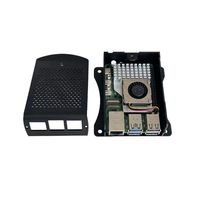 Casing Raspberry Pi 5 Berkualitas Baik, Casing Aluminium Hitam, Kotak Pelindung Logam untuk Raspberry Pi 5 Model B