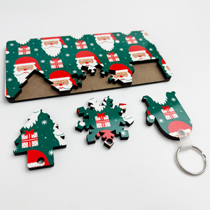Job-in Gifts New Year Decoration Unique New Year Gifts Product Promotion Design Simple Sublimation <strong>Blanks</strong> Mdf Keychain - Product Image 6
