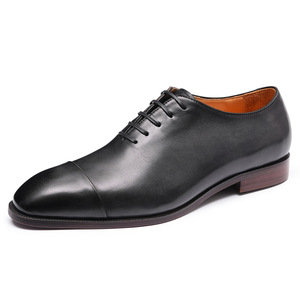 Chaussures habillées Oxford vintage de style britannique pour hommes, cuir verni brillant, bout carré sculpté, chaussures formelles augmentant la taille, mariage - Product Image 5