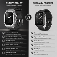Coque robuste avec bracelet en alliage TPU intégré, anti-chute, protection intégrale, compatible avec Apple Watch 4 5 6 7 8 9 - Vente flash