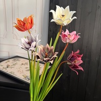 Bunga Ixora Artificial PPS New Real Touch 70cm untuk Dekorasi Rangkaian Bunga Meja Pernikahan