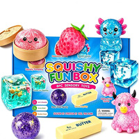 Lot de 8 jouets Squishies amusants et scintillants en forme de dumpling, fraise et glaçon pour enfants, cadeau de Noël