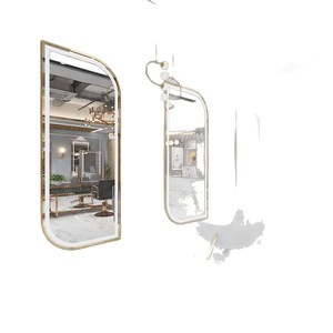 Gabinete con Espejo para Salón de Belleza Uruqi, Montado en la Pared con Luz, Estilo Moderno, Marco Metálico, Tamaño Personalizable - Product Image 4