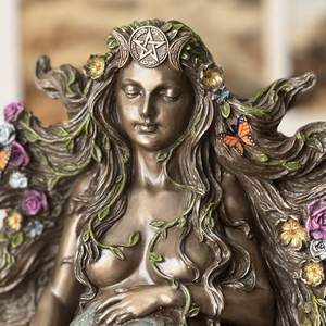Statue de la déesse <span class=keywords><strong>Gaia</strong></span>, mère de la Terre, style nouveau, papillons MAF23, résine peinte à la main, décoration d'autel de <span class=keywords><strong>jardin</strong></span>, sculpture de la déesse de la lune - Product Image 2