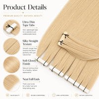 Extensions de cheveux brésiliennes à bandes adhésives, tissage de cheveux Remy 50g, invisibles, sans couture, cuticules alignées, cheveux vierges naturels, qualité usine