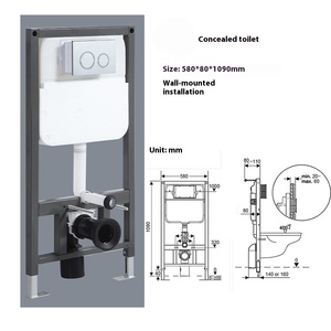 Sanitaire Salle de bain de luxe Céramique <span class=keywords><strong>Noir</strong></span> Carré Toilette suspendue au mur Toilette suspendue <span class=keywords><strong>rectangulaire</strong></span> - Product Image 5