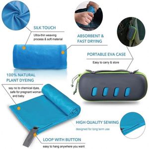 Serviette de plage grande taille en microfibre suédée à séchage rapide, entièrement personnalisable, super absorbante et sans sable, avec sac EVA et impression de logo - Product Image 3