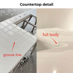 Comptoir de cuisine en quartz Calacata Viola fabriqué sur mesure, comptoirs en quartz d'une seule pièce avec évier, fabriqués en Chine - Product Image 4