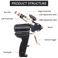 Pistolet de pulvérisation portable P2 à prix coûtant pour mousse de polyuréthane à cellules ouvertes et fermées, machine à mousser, pulvérisateur de peinture sans air