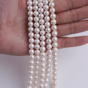 Cuentas Redondas de Agua Dulce Naturales de 8-9 mm, Color Blanco, Rosa y Multicolor, Sueltas, Semi-Acabadas, para Hacer Collares y Pulseras - Product Image 4