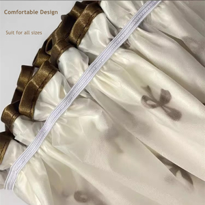 Bonnets <span class=keywords><strong>de</strong></span> douche en satin double couche pour cheveux longs et épais, imperméables, élastiques, doux, réutilisables, mignons, pour femmes - Product Image 6