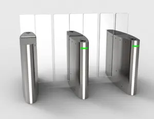 Automatic Card Access Control Full Height Sliding Turnstile Gate Support RFID Fingerprint Face Recognition Access Control System