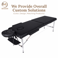 Table de massage et de spa portable noire moderne professionnelle, pliable, réglable en hauteur, pour usage en chambre, livraison directe d'usine