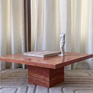 <span class=keywords><strong>Tavolo</strong></span> da Caffè e da Pranzo in Pietra Naturale di Lusso in Travertino <span class=keywords><strong>Rosso</strong></span>, Forma Personalizzabile in Granito e <span class=keywords><strong>Marmo</strong></span> per Soggiorno - Product Image 5