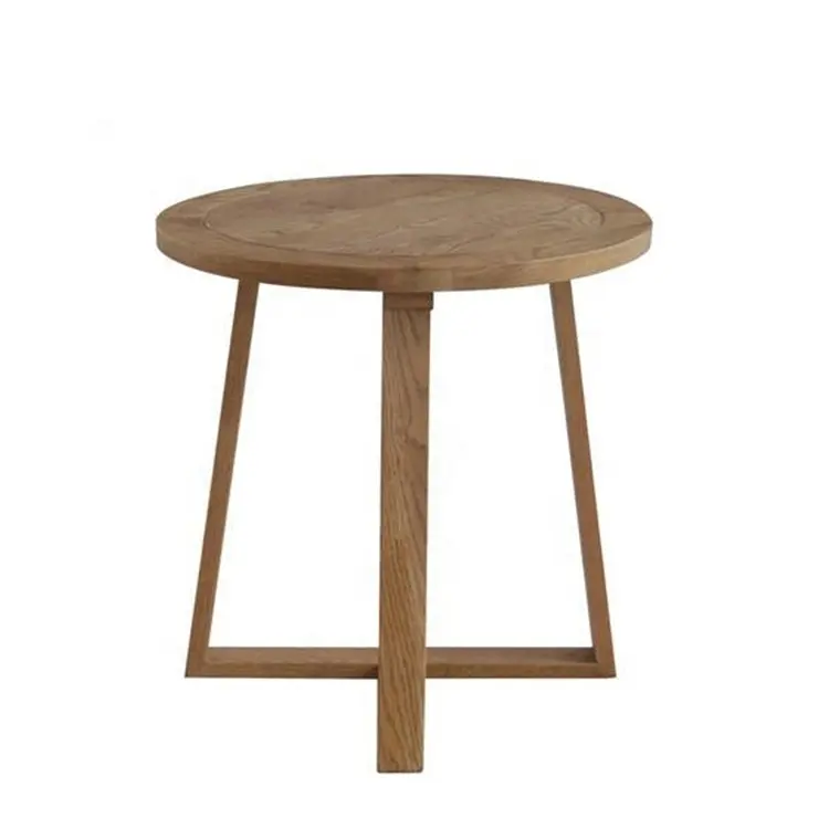 CRW-2446 Natürlicher Eichenholz-Sperrholz-kleiner Tisch Massivholz-Couch tisch