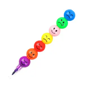Offre Spéciale école papeterie promotionnel coréen créatif kawaii crayon ensembles rock sucre gourde mignon dessin animé 7 couleurs crayon - Product Image 1