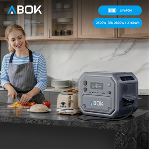 ABOK 2500W Portable Power Station 2160Wh LiFePO4 <b>Solar</b> <b>Generator</b> With <b>Solar</b> Panel 4000 Plus Cycles Pure Sine Wave Home Backup - Product Image 5