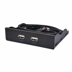 USB3.0แผงด้านหน้าบิตฟลอปปี้ไดรฟ์<span class=keywords><strong>3</strong></span>.5นิ้ว9PIN ไปยัง USB2.0พอร์ตคู่แบบ DIY หนึ่งลากสอง - Product Image 2
