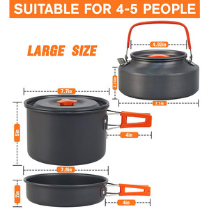 Outdoor <strong>Cooking</strong> Equipment Backpacking Gear &amp; Hiking Cookware Mess Kit <strong>Set</strong> with Kettle for Picnic for <strong>Camping</strong> Kitchen Supplies - Product Image 6