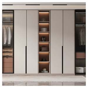 Armoires en bois massif encastrées de conception pratique et haut de gamme, design encastré au mur, placards de chambre à coucher - Product Image 6