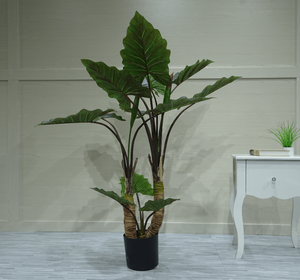 Plantas Artificiales en Macetas, Árbol Artificial Grande, Follaje de Filodendro Sintético, <span class=keywords><strong>Hojas</strong></span> de Taro Verdes, Bonsái con Aspecto de Nudos Realistas - Product Image 5
