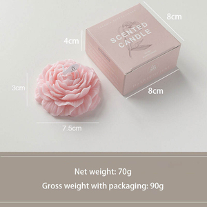 Nouvelles bougies décoratives en cire de soja parfumées aux fleurs, en forme de pivoine colorée, idéales pour les cadeaux de fêtes - Product Image 2